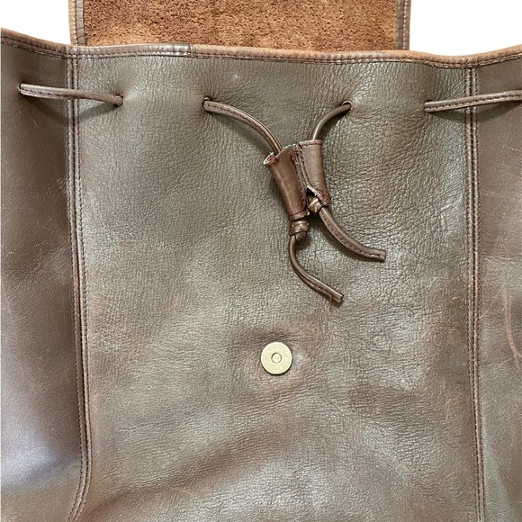 Coach Vintage Brown Leather Buckle Backpack 9064 - Picture 11 of 13